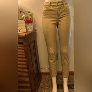 Chico’s sz 2-4 So Slimming Girlfriend Ankle gold coated jeans size 0R Chico’s sz